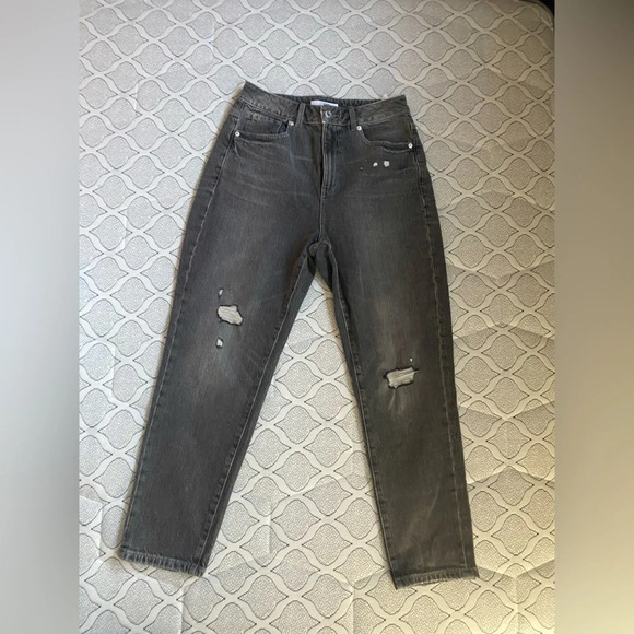 Dyndnm‎ Claudia High Rise Mom Gray Distressed Jeans 29 - Picture 2 of 7